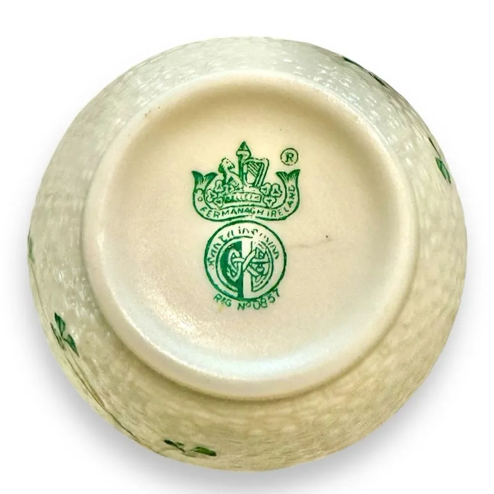 Vintage Beleek Shamrock Bone China Small Bowl